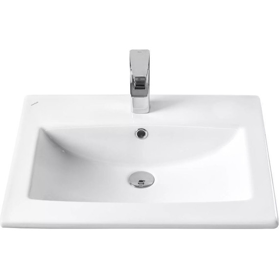 Тумба подвесная с раковиной Акватон Сохо 60 см 1A258001AJ010, белый глянцевый - фото 2