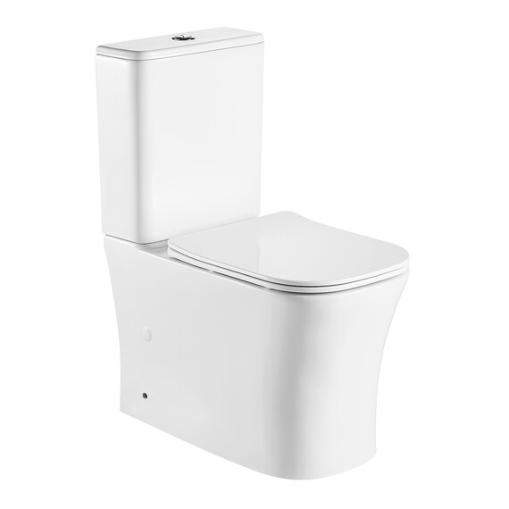 Унитаз-компакт безободковый Azario Anteo Square AZ-1218A с тонкой крышкой микролифт - фото 