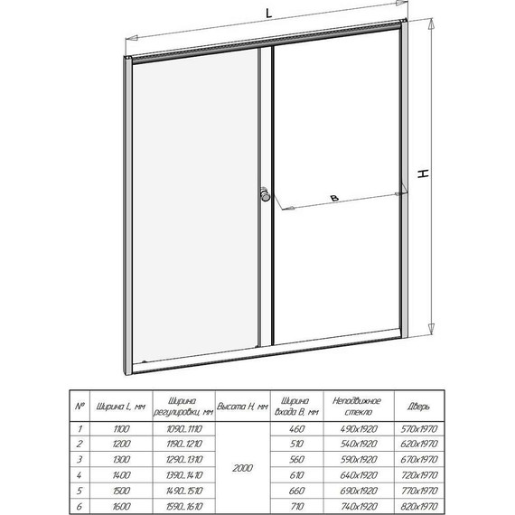 Душевая дверь Радомир Вита 120 см, чёрный/прозрачное - фото 2