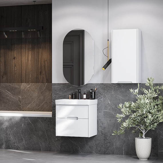 Шкаф подвесной Акватон Оливия 35 см 1A254703OL01R R, белый матовый - фото 3