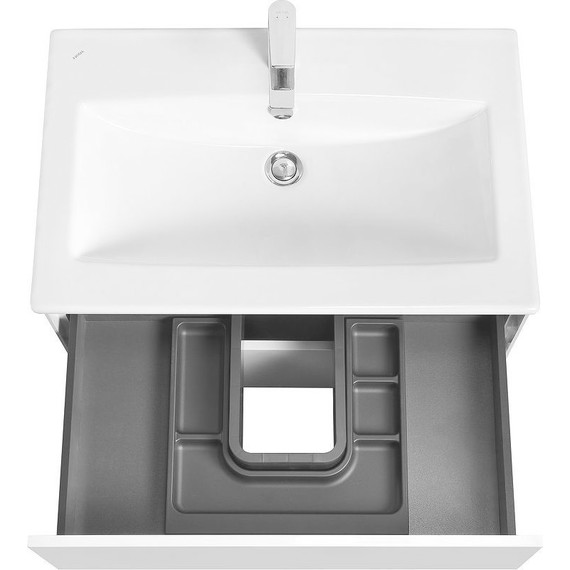 Тумба подвесная с раковиной Акватон Сохо 75 см 1A258101AJ010, белый глянцевый - фото 7