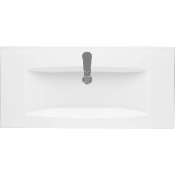 Тумба подвесная с раковиной Акватон Сохо 100 см 1A258201AJ010, белый глянцевый - фото 4