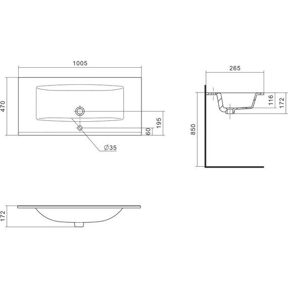 Тумба подвесная с раковиной Акватон Сохо 100 см 1A258201AJ010, белый глянцевый - фото 11