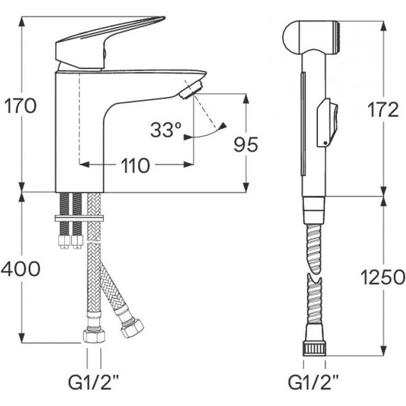 Смеситель для раковины с гигиеническим душем Santek Таос WH5A08009C001 - фото 4