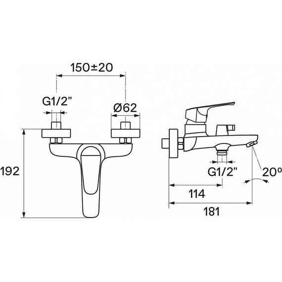 Смеситель для ванны Santek Форт WH5A10004C001 - фото 10