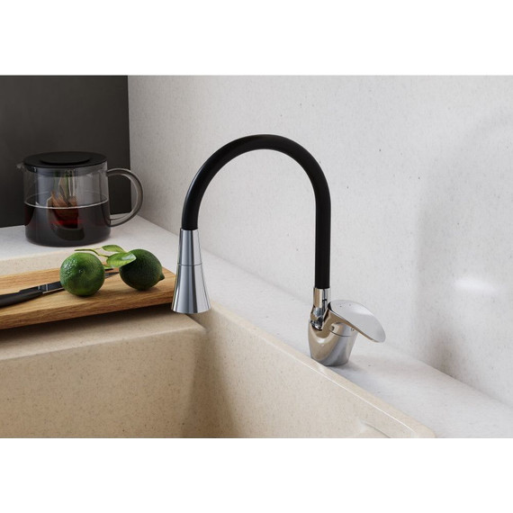 Смеситель для кухни Santek Мавис WH5A44011C001, хром/чёрный - фото 2