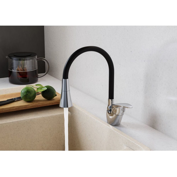 Смеситель для кухни Santek Мавис WH5A44011C001, хром/чёрный - фото 3