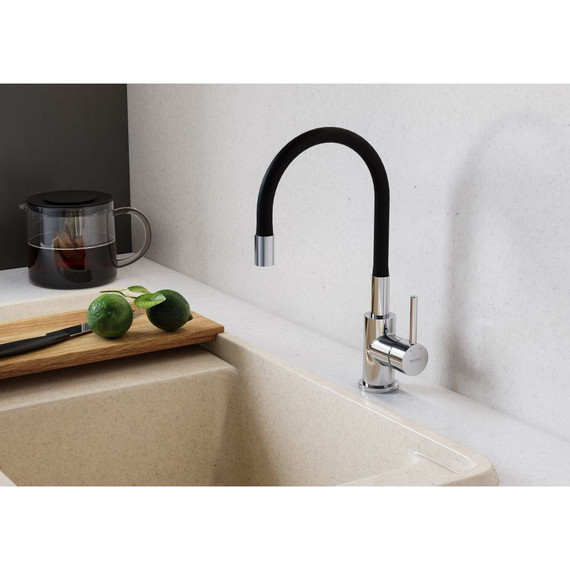 Смеситель для кухни Santek Тесио WH5A44012C001, хром/чёрный - фото 3