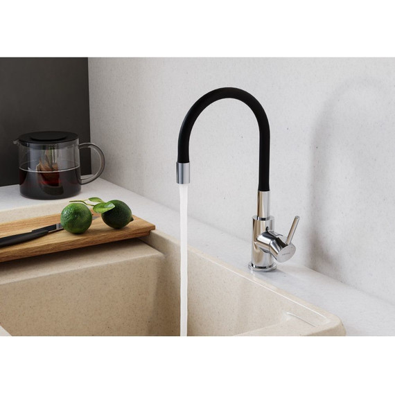 Смеситель для кухни Santek Тесио WH5A44012C001, хром/чёрный - фото 4