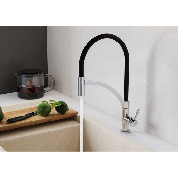 Смеситель для кухни Santek Баус WH5A45013C001, хром/чёрный - фото 2