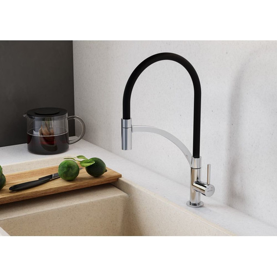 Смеситель для кухни Santek Баус WH5A45013C001, хром/чёрный - фото 3