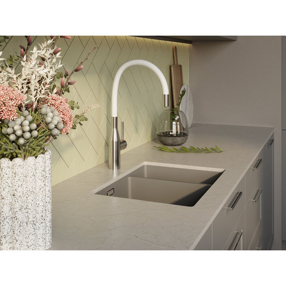 Смеситель для кухни Omoikiri Yatomi 2 Plus BN-WH 4994345, нержавеющая сталь/белый - фото 2