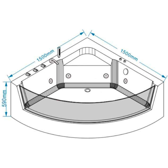 Ванна гидромассажная Grossman 150x150 см GR-15000-1 - фото 5