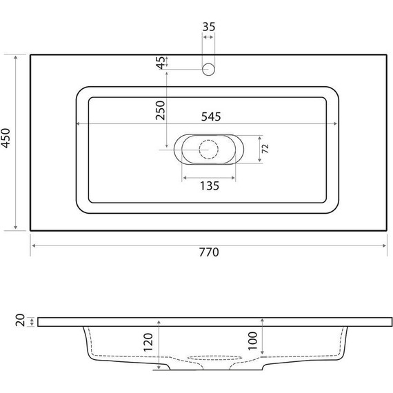 Тумба подвесная с раковиной Taliente Olejio 80 см TA-MBO-80PR-blanco, белый глянцевый - фото 8