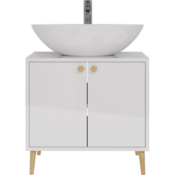 Тумба напольная со столешницей Dreja Luno 60 см 99.2001, белый глянцевый - фото 2