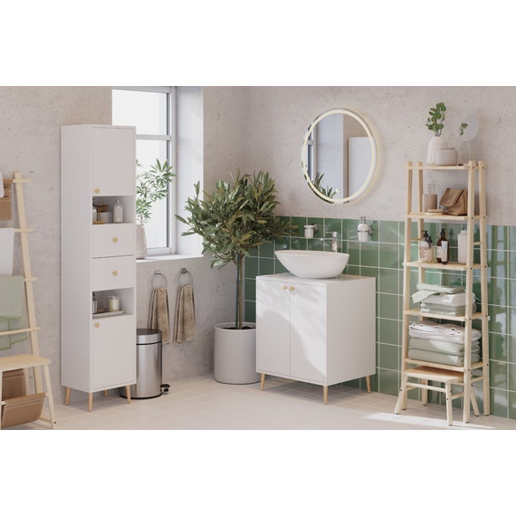 Тумба напольная со столешницей Dreja Luno 60 см 99.2001, белый глянцевый - фото 8