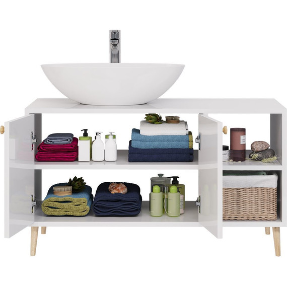 Тумба напольная со столешницей Dreja Luno 100 см 99.2003, белый глянцевый - фото 3