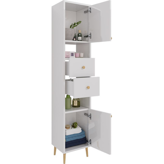 Пенал напольный Dreja Luno 35 см 99.2004, белый глянцевый - фото 3