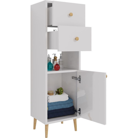 Шкаф напольный Dreja Luno 35 см 99.2005, белый глянцевый - фото 3