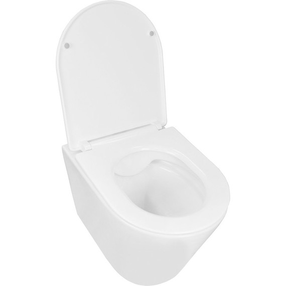 Унитаз подвесной безободковый Azario Vento AZ-1046 с тонкой крышкой микролифт - фото 2