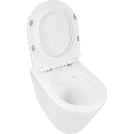 Унитаз подвесной безободковый Azario Vento AZ-1046 с тонкой крышкой микролифт - фото 3