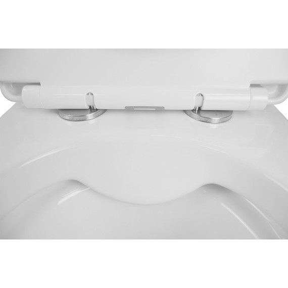 Унитаз подвесной безободковый Azario Vento AZ-1046 с тонкой крышкой микролифт - фото 5