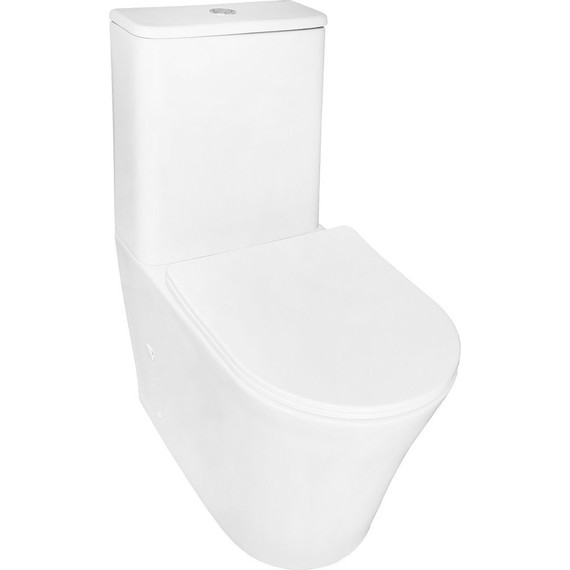 Унитаз-компакт безободковый Azario Anteo Round AZ-1219A с тонкой крышкой микролифт - фото 2