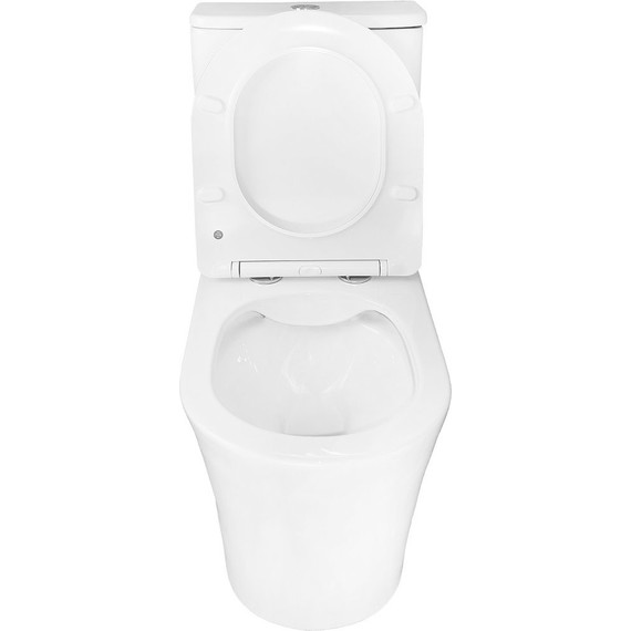 Унитаз-компакт безободковый Azario Anteo Round AZ-1219A с тонкой крышкой микролифт - фото 5