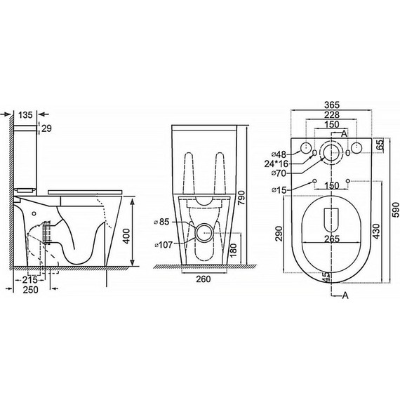 Унитаз-компакт безободковый Azario Flin AZ-1363C с тонкой крышкой микролифт - фото 17