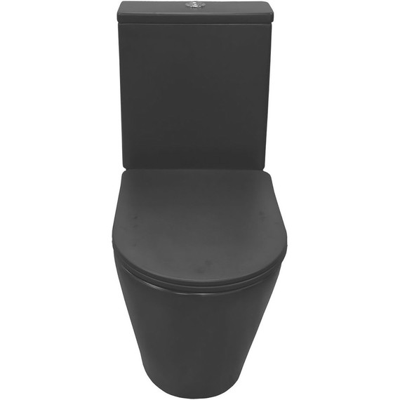 Унитаз-компакт безободковый Azario Black Queen AZ-8380 с тонкой крышкой микролифт, чёрный матовый, Цвет производителя: чёрный матовый - фото, картинка 4 Унитаз-компакт безободковый Azario Black Queen AZ-8380 с тонкой крышкой микролифт, чёрный матовый, Цвет производителя: чёрный матовый - фото 4