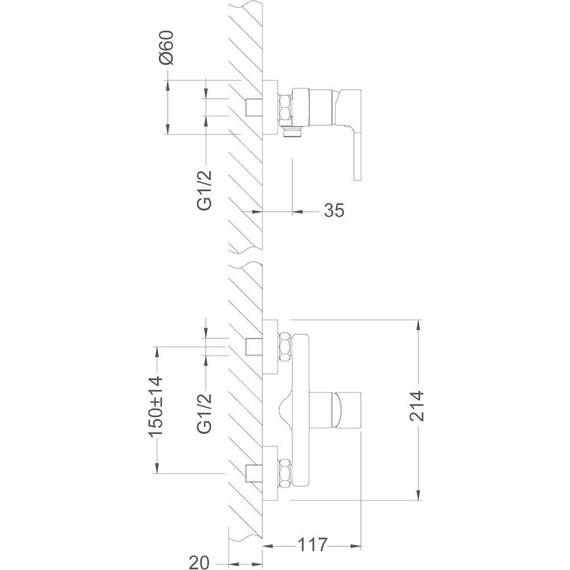 Набор смесителей Lemark: Смеситель для ванны Aura LM0606C + cмеситель для раковины Aura LM0603C - фото 5