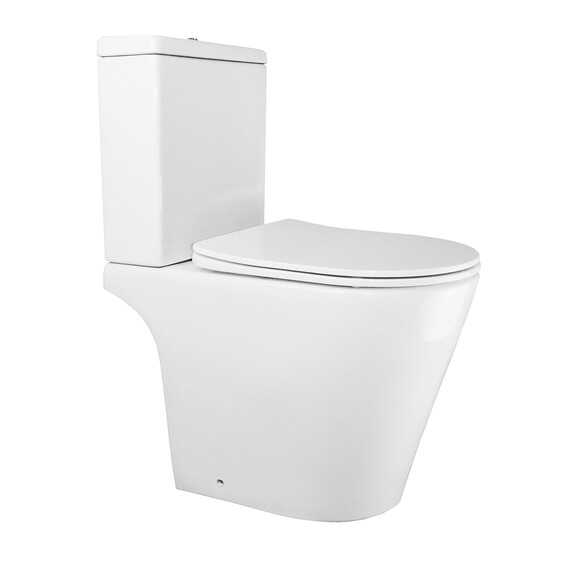 Унитаз-компакт безободковый Azario Flin AZ-1363C с тонкой крышкой микролифт - фото 