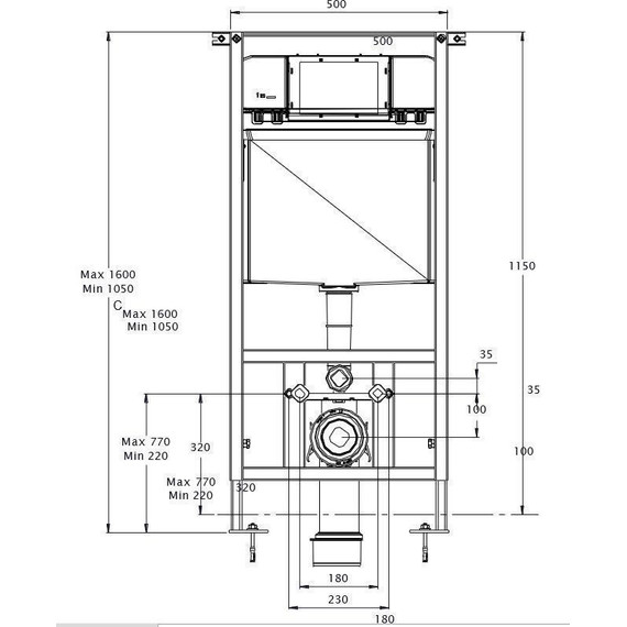 Инсталляция для подвесного унитаза Azario AZ-8010-1000 (кнопка смыва белая AZ-8200-0085/AZ-P57-0130) - фото 6