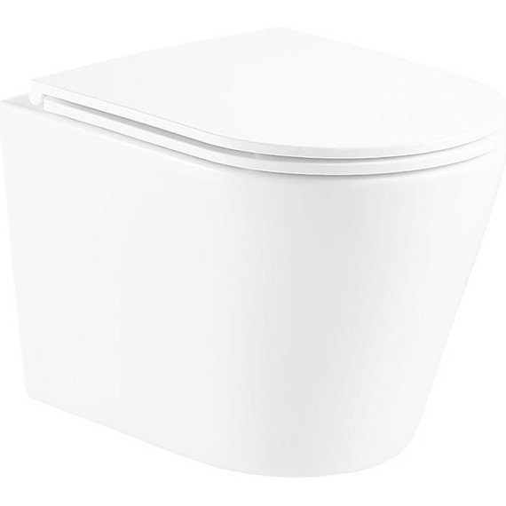 Инсталляция с подвесным унитазом комплект: Loranto 4501 с подвесным безободковым унитазом Teramo AZ-0053-UQ сиденье микролифт (Система смыва торнадо) кнопка смыва белая глянцевая + набор для гигиенического душа Haiba HB5511 - фото 6