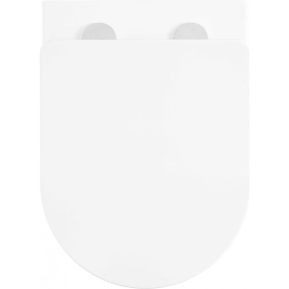 Инсталляция с подвесным унитазом комплект: Loranto 4501 с подвесным безободковым унитазом Teramo AZ-0053-UQ сиденье микролифт (Система смыва торнадо) кнопка смыва белая глянцевая + набор для гигиенического душа Haiba HB5511 - фото 8