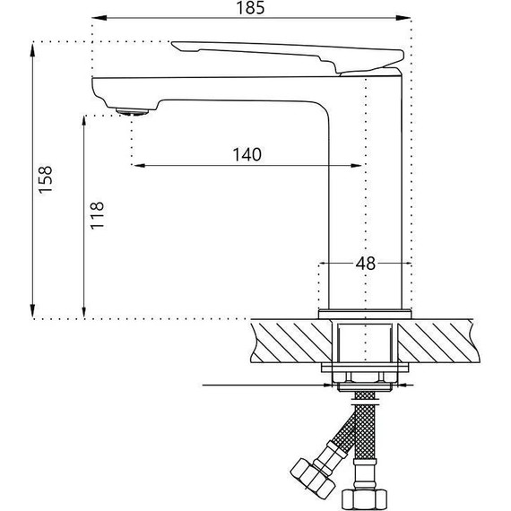 Душевой комплект Haiba: Душевая стойка HB24817 + смеситель для раковины HB10817, цвет хром - фото 4