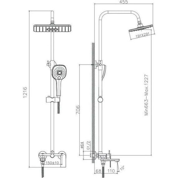 Душевой комплект Haiba: Душевая стойка HB24505 + смеситель для раковины HB10505, цвет хром - фото, картинка 5 Душевой комплект Haiba: Душевая стойка HB24505 + смеситель для раковины HB10505, цвет хром - фото 5