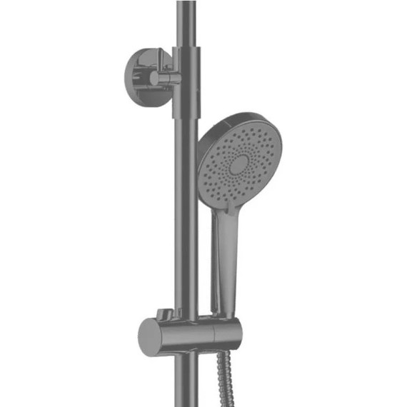 Душевой комплект Haiba: Душевая стойка HB24590-7 + смеситель для раковины HB12590-7, цвет чёрный матовый - фото 5