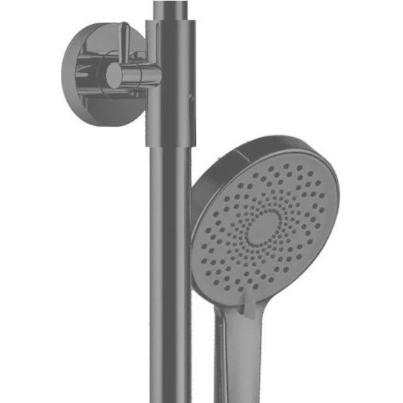 Душевой комплект Haiba: Душевая стойка HB24590-7 + смеситель для раковины HB12590-7, цвет чёрный матовый - фото 6