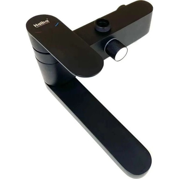 Душевой комплект Haiba: Душевая стойка HB24590-7 + смеситель для раковины HB12590-7, цвет чёрный матовый - фото 7