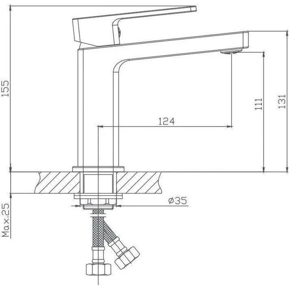 Душевой комплект Haiba: Душевая стойка HB24615-7 + смеситель для раковины HB10615-7, цвет чёрный матовый - фото 4
