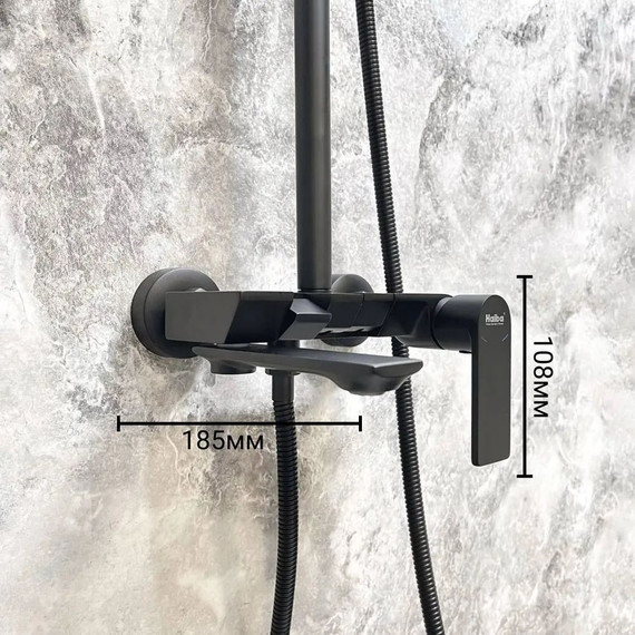 Душевая стойка Haiba HB24639-7, чёрный матовый - фото 4