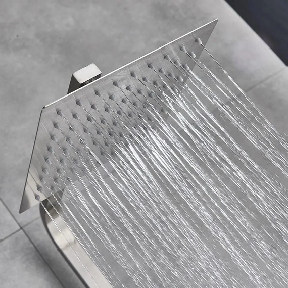 Душевой комплект Haiba: Душевая стойка HB24803 + смеситель для раковины HB10803, цвет нержавеющая сталь - фото, картинка 5 Душевой комплект Haiba: Душевая стойка HB24803 + смеситель для раковины HB10803, цвет нержавеющая сталь - фото 5