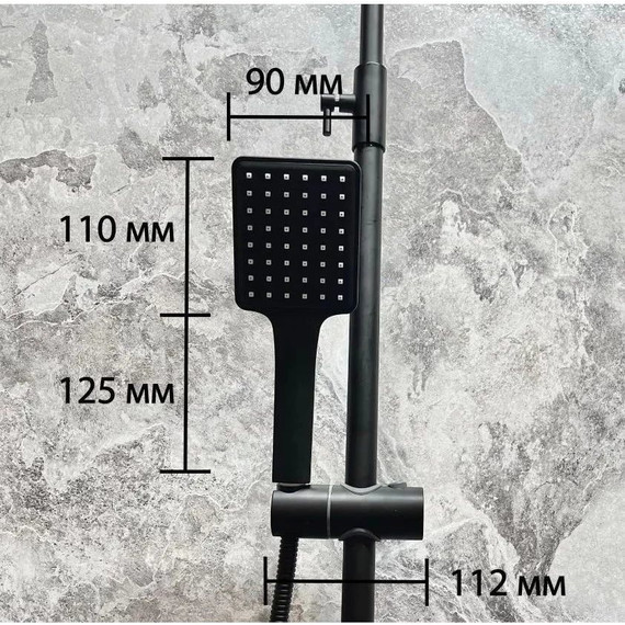 Душевой комплект Haiba: Душевая стойка HB24817-7 + смеситель для раковины HB10817-7, цвет чёрный матовый - фото, картинка 8 Душевой комплект Haiba: Душевая стойка HB24817-7 + смеситель для раковины HB10817-7, цвет чёрный матовый - фото 8