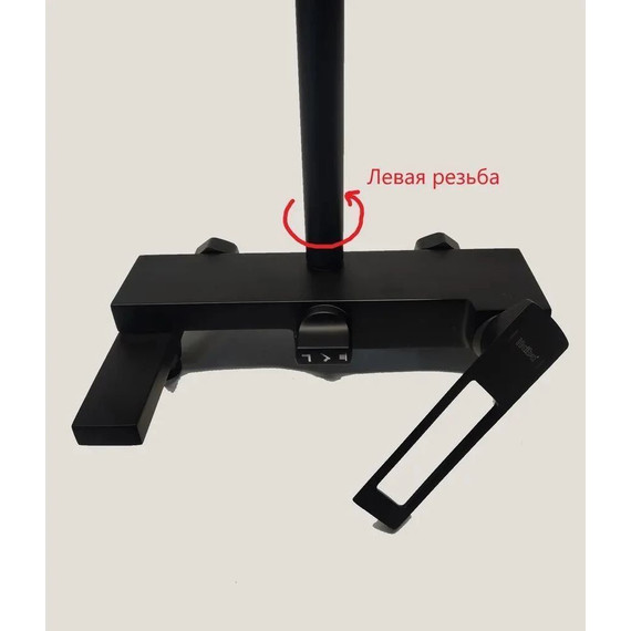 Душевой комплект Haiba: Душевая стойка HB24817-7 + смеситель для раковины HB10817-7, цвет чёрный матовый - фото, картинка 9 Душевой комплект Haiba: Душевая стойка HB24817-7 + смеситель для раковины HB10817-7, цвет чёрный матовый - фото 9