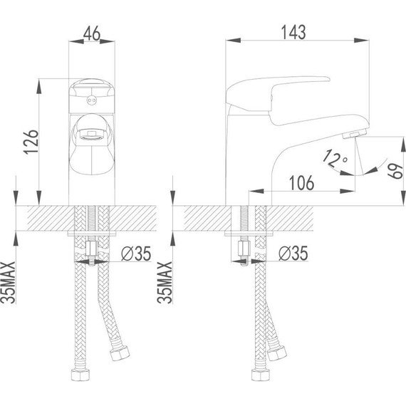 Набор смесителей Lemark: Смеситель для ванны Pramen LM3302C + cмеситель для раковины Pramen LM3306C - фото 5