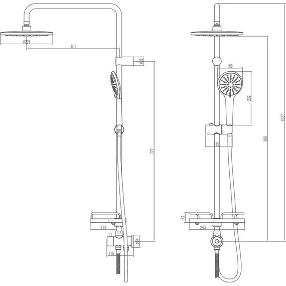 Душевой комплект Lemark: Душевая стойка Bronx LM3788GM + смеситель для душа Bronx LM3703GM, графит - фото 4