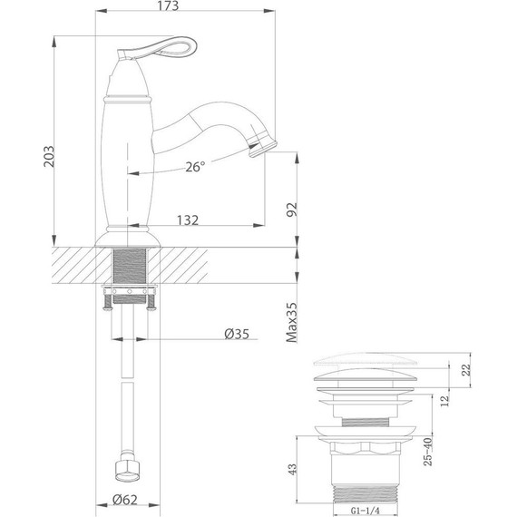 Душевой комплект Lemark: Душевая стойка Prime LM6162BRG + cмеситель для раковины Prime LM6106BRG, чёрный/розовое золото - фото 10