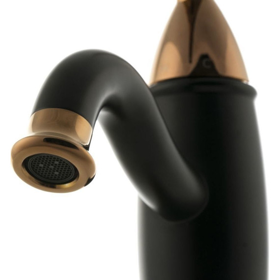 Душевой комплект Lemark: Душевая стойка Prime LM6162BRG + cмеситель для раковины Prime LM6106BRG, чёрный/розовое золото - фото 3