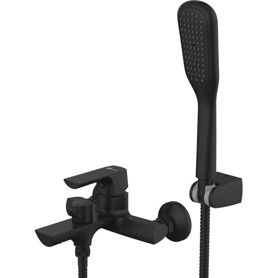 Набор смесителей Lemark: Смеситель для ванны Ursus LM7214BL + cмеситель для раковины высокий Ursus LM7209BL, чёрный - фото 3